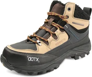 DDTX Winter Mens Warm Boots Steel Toe Work Boots Slip Resistant Fur Lining Safety Boots Black DDTX Winter Mens Warm Boots Steel Toe Work Boots Slip Resistant Fur Lining Safety Boots Black