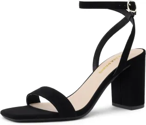 DREAM PAIRS Women's Chunky Heels Square Open Toe Ankle Buckle Strappy Block Heeled Sandals for Party Wedding Daily DREAM PAIRS Women's Chunky Heels Square Open Toe Ankle Buckle Strappy Block Heeled Sandals for Party Wedding Daily