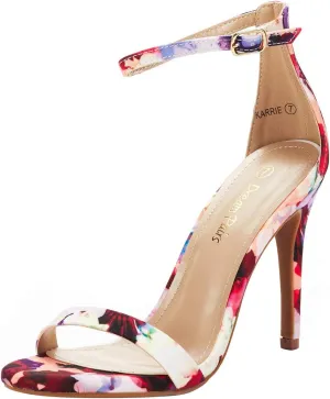 DREAM PAIRS Women's High Heels Flower Ankle Strap Stilettos Round Open Toe Dressy Sexy Sandals DREAM PAIRS Women's High Heels Flower Ankle Strap Stilettos Round Open Toe Dressy Sexy Sandals
