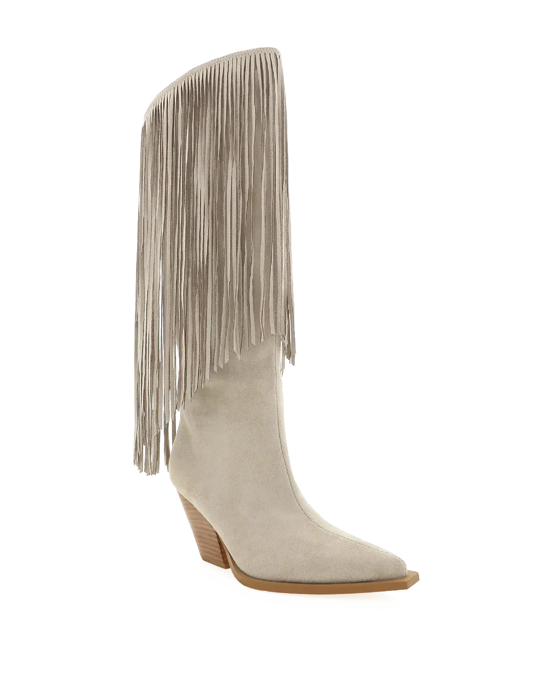Evette Tassel Cowboy Boot | Cream Suede