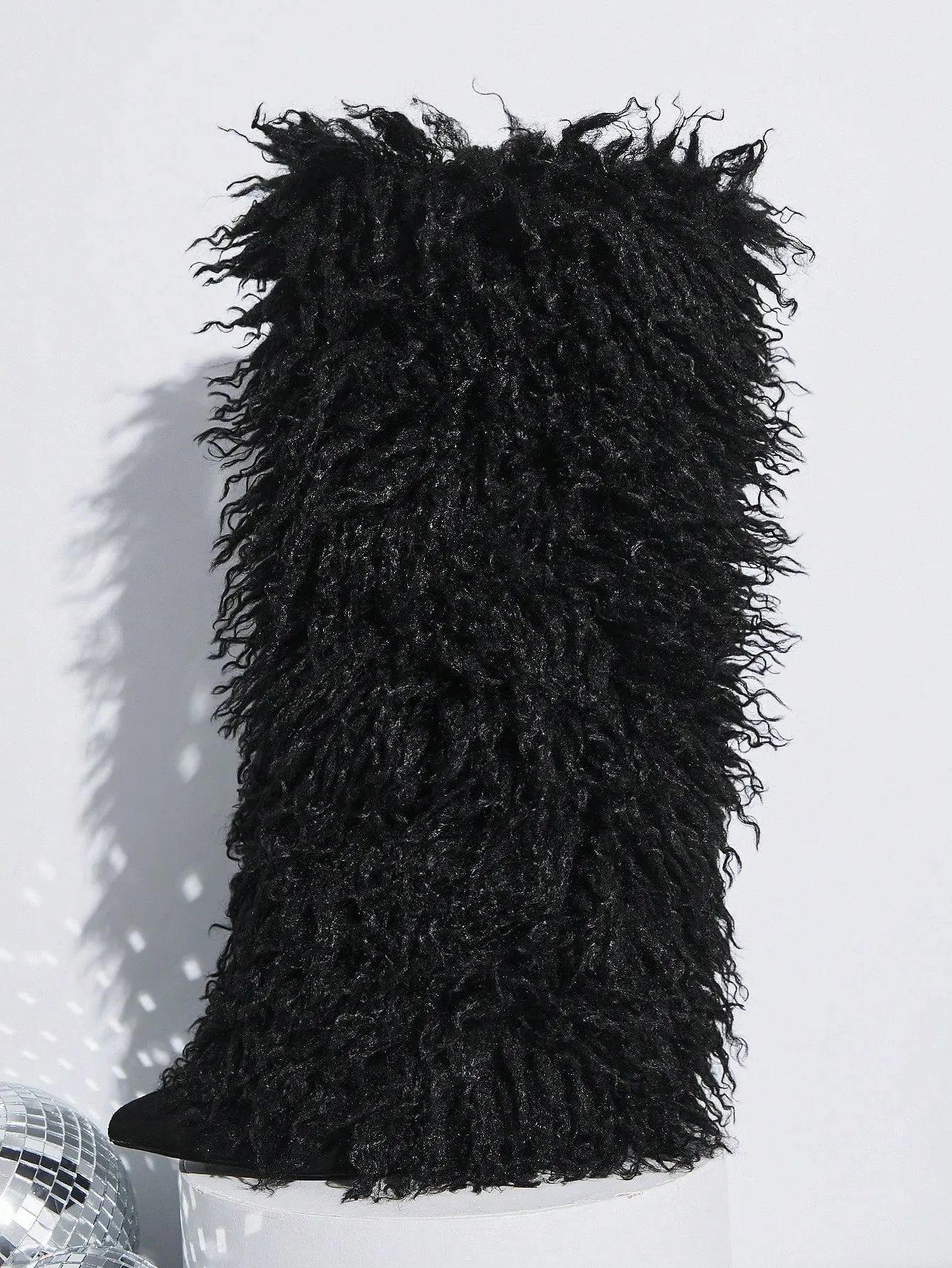 High-Heeled Furry Boots