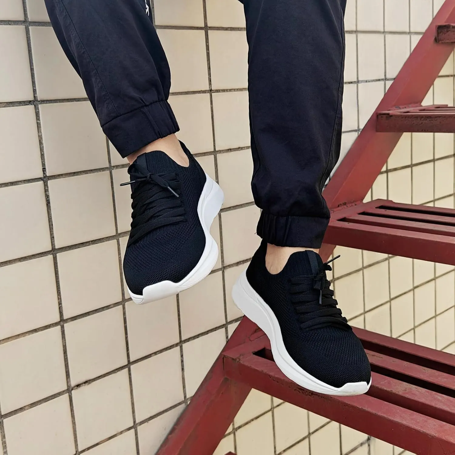 Mens Non Slip Running Shoes Lightweight Breathable Casual Walking Shoes Mesh Athletic Sneakers Workout Sports Sneakers