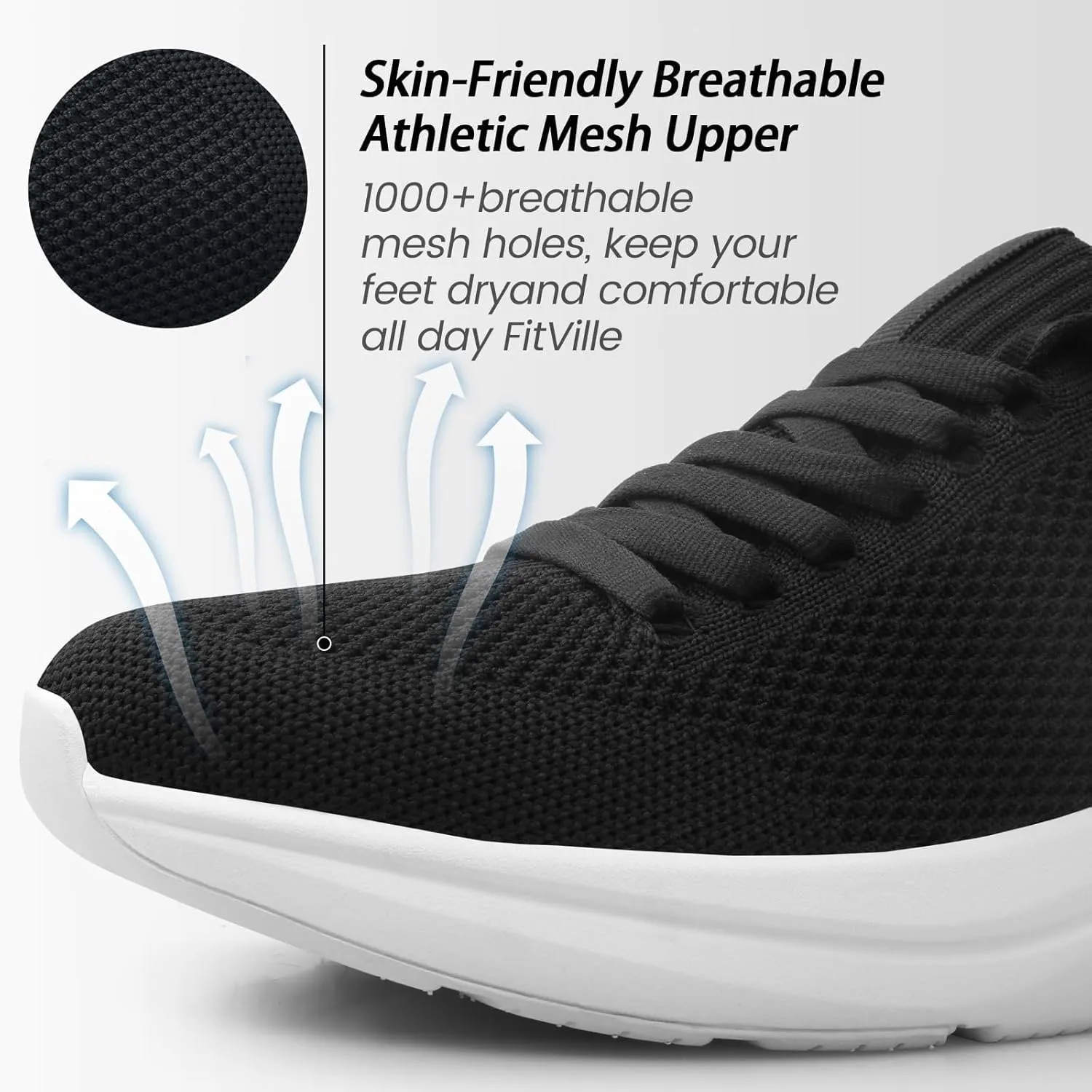 Mens Non Slip Running Shoes Lightweight Breathable Casual Walking Shoes Mesh Athletic Sneakers Workout Sports Sneakers