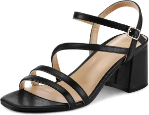 mysoft Women's Strappy Low Chunky Block Heel Sandals Open Toe Dress Shoes mysoft Women's Strappy Low Chunky Block Heel Sandals Open Toe Dress Shoes
