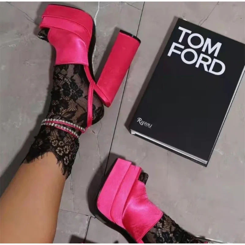 RHINESTONE PLATFORM SANDALS
