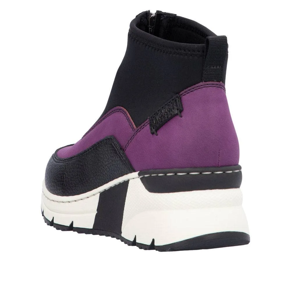 Rieker N6352-30 Ladies Amethyst Side Zip Ankle Boots