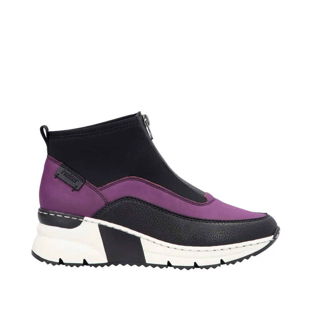 Rieker N6352-30 Ladies Amethyst Side Zip Ankle Boots
