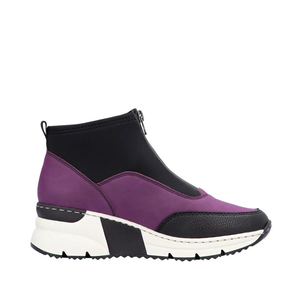 Rieker N6352-30 Ladies Amethyst Side Zip Ankle Boots