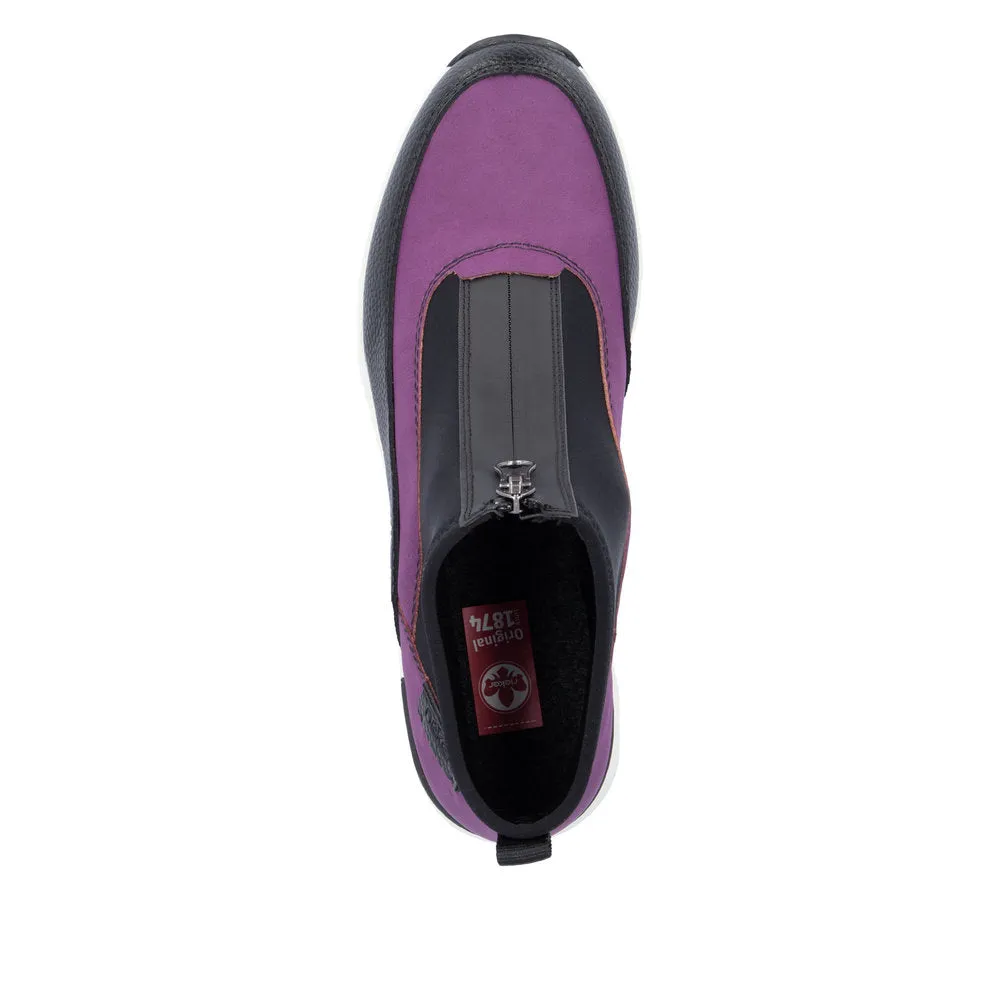 Rieker N6352-30 Ladies Amethyst Side Zip Ankle Boots