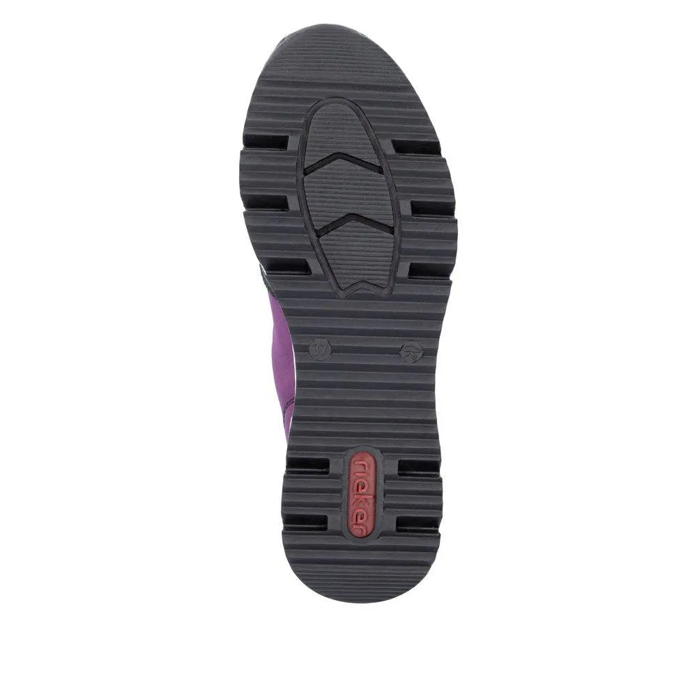Rieker N6352-30 Ladies Amethyst Side Zip Ankle Boots