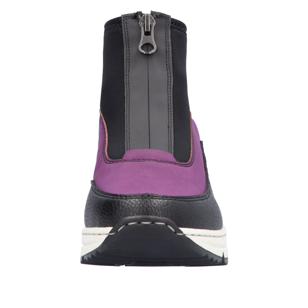 Rieker N6352-30 Ladies Amethyst Side Zip Ankle Boots