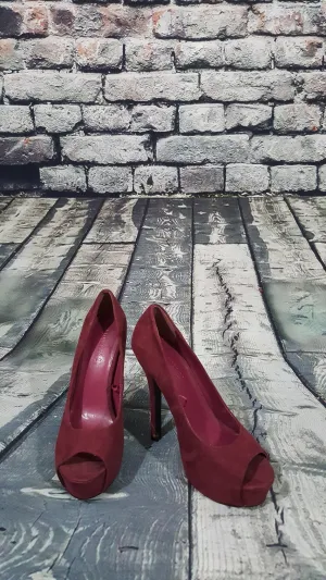 Velvet Open-Toed Platforms